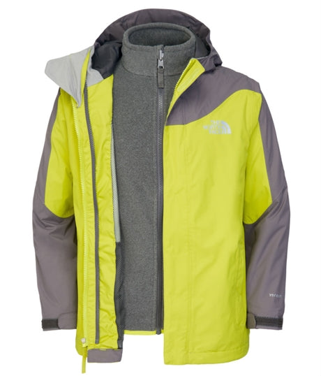 Evolution Triclimate Venom Yellow Shell Jacket Kids The North Face