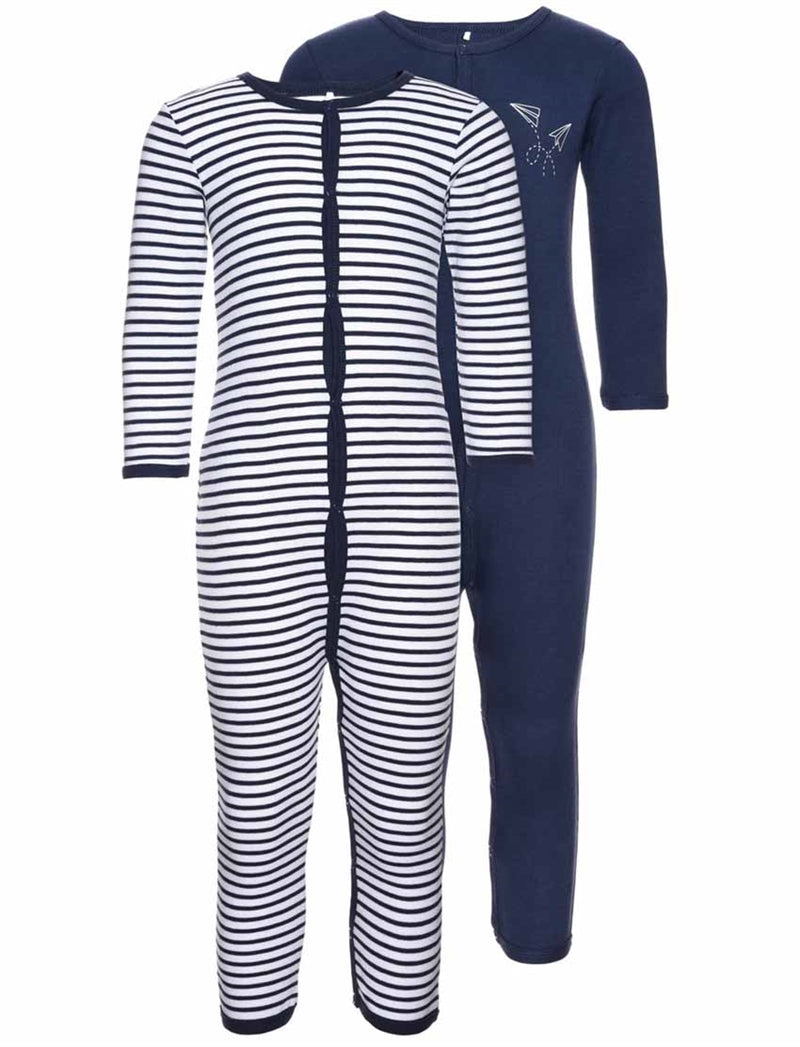 2-Pack Pyjamas Blårandig Mini - Name It