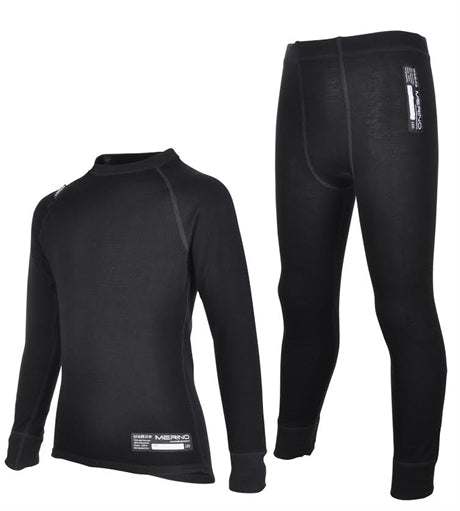 Merino Baselayer Kids Black Anthracite Lindberg