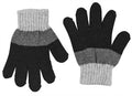 Brattfors Finger Mittens Wool Kids Black Anthracite Lindberg