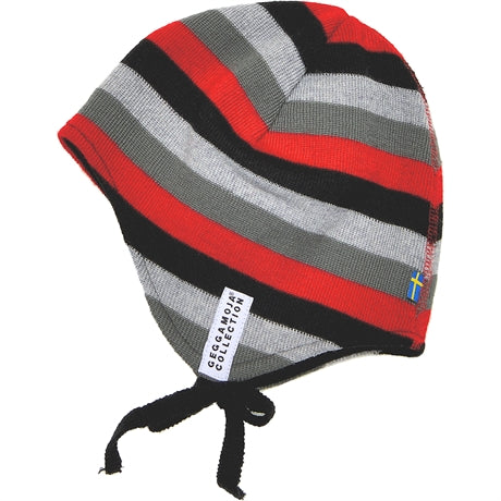 Stickad Baby Hjälmmössa Red Geggamoja
