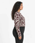 Jasmine 3 Patterned Top Women Chocolate Plum Combi | Smilebutiken - Wasabiconcept