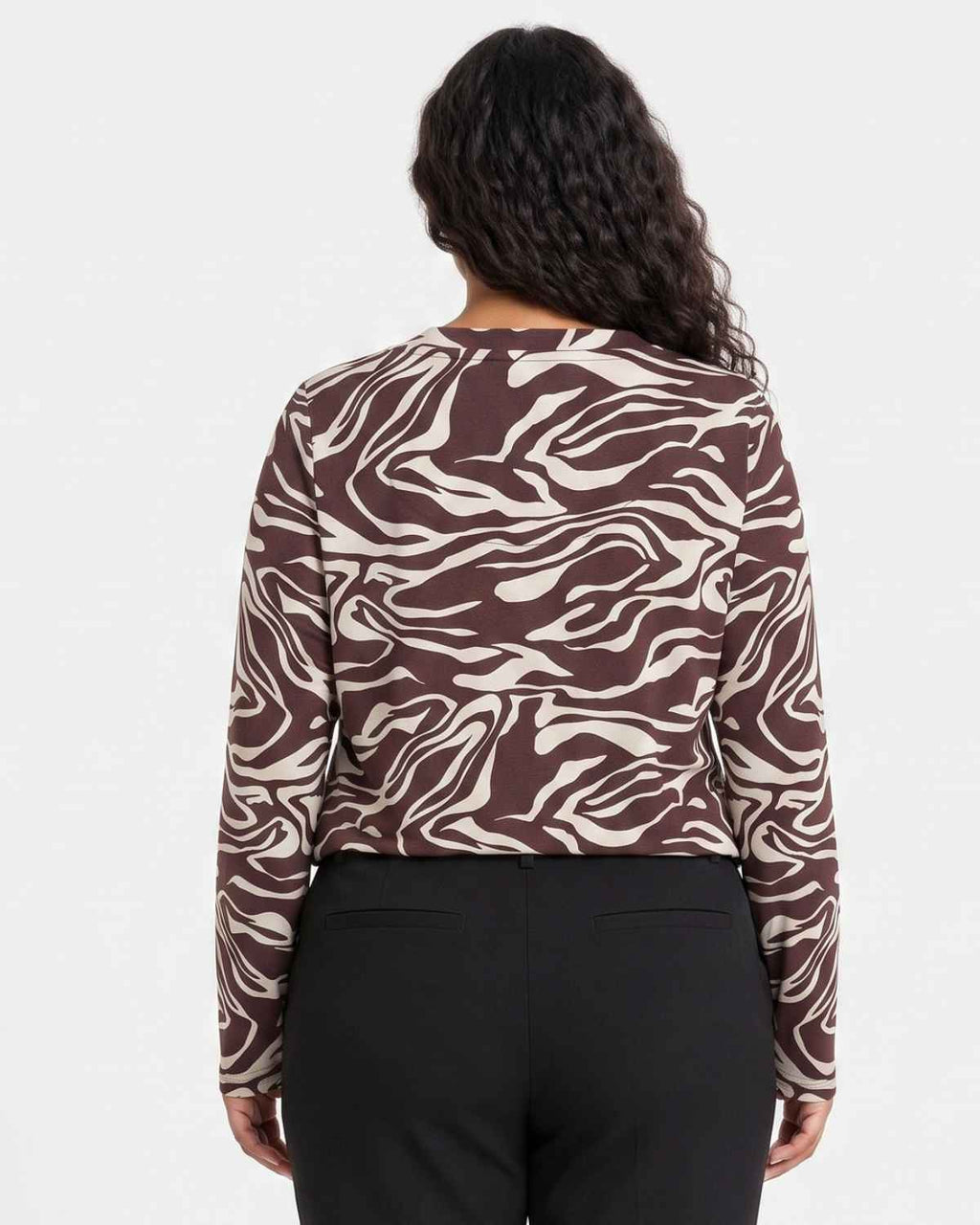 Jasmine 3 Patterned Top Women Chocolate Plum Combi | Smilebutiken - Wasabiconcept