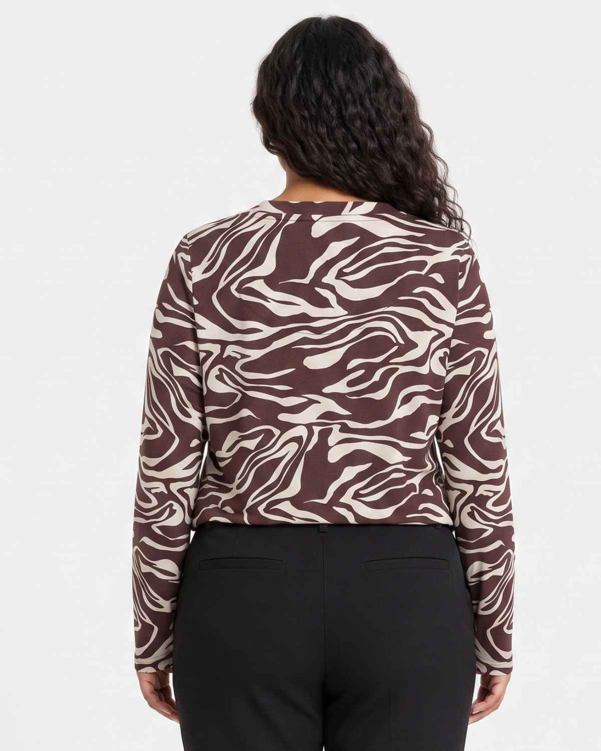 Jasmine 3 Mönstrad Topp Dam Chocolate Plum Combi | Smilebutiken - Wasabiconcept