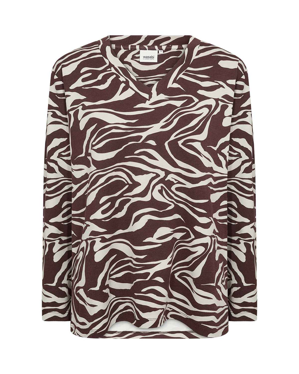 Jasmine 3 Patterned Top Women Chocolate Plum Combi | Smilebutiken - Wasabiconcept