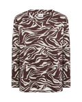 Jasmine 3 Patterned Top Women Chocolate Plum Combi | Smilebutiken - Wasabiconcept