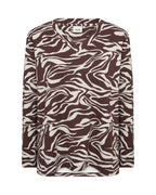 Jasmine 3 Patterned Top Women Chocolate Plum Combi | Smilebutiken - Wasabiconcept
