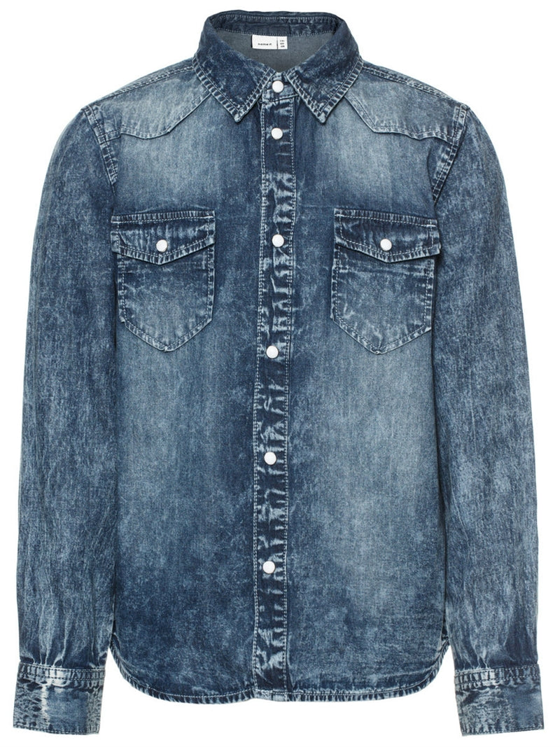 Acarls Ls Shirt Medium Blue Denim Barn Name it