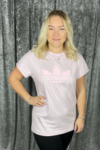 Tee Cotton T-Shirt Women Alm Pink Adidas