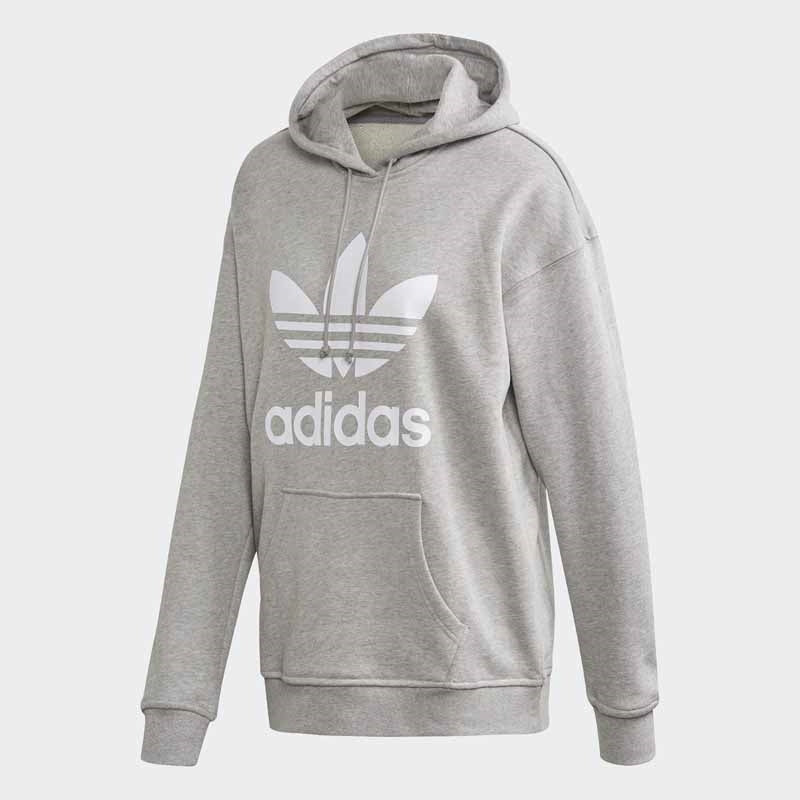 Trefoil Hoodie Women Grey Adidas