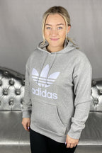 Trefoil Hoodie Women Grey Adidas