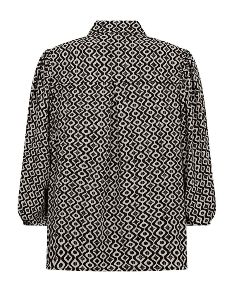 Adney Shirt Blouse Women Moonbeam W Black | Smilebutiken - Freequent