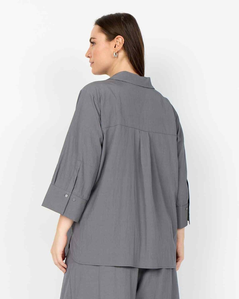 Aja 2 V-ringad Blus Dam Dark Grey | Smilebutiken - Wasabiconcept