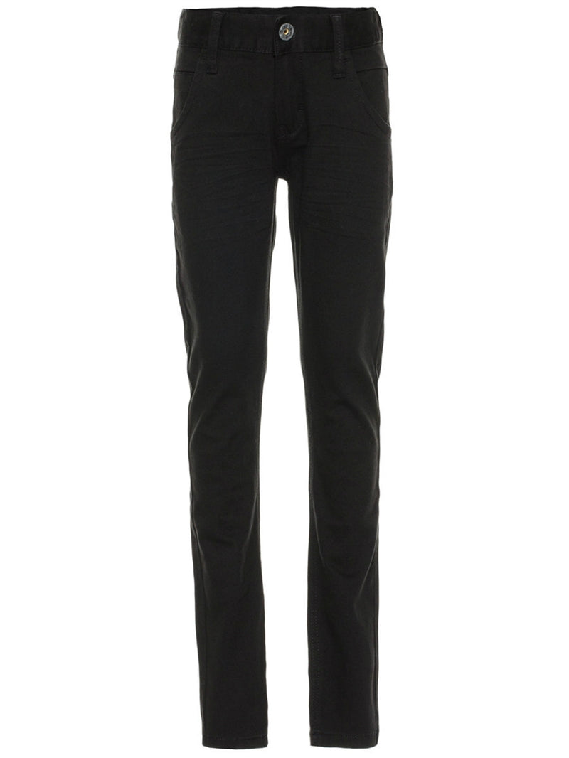 Ajvind Twill Pant Black Kids Trousers Name it