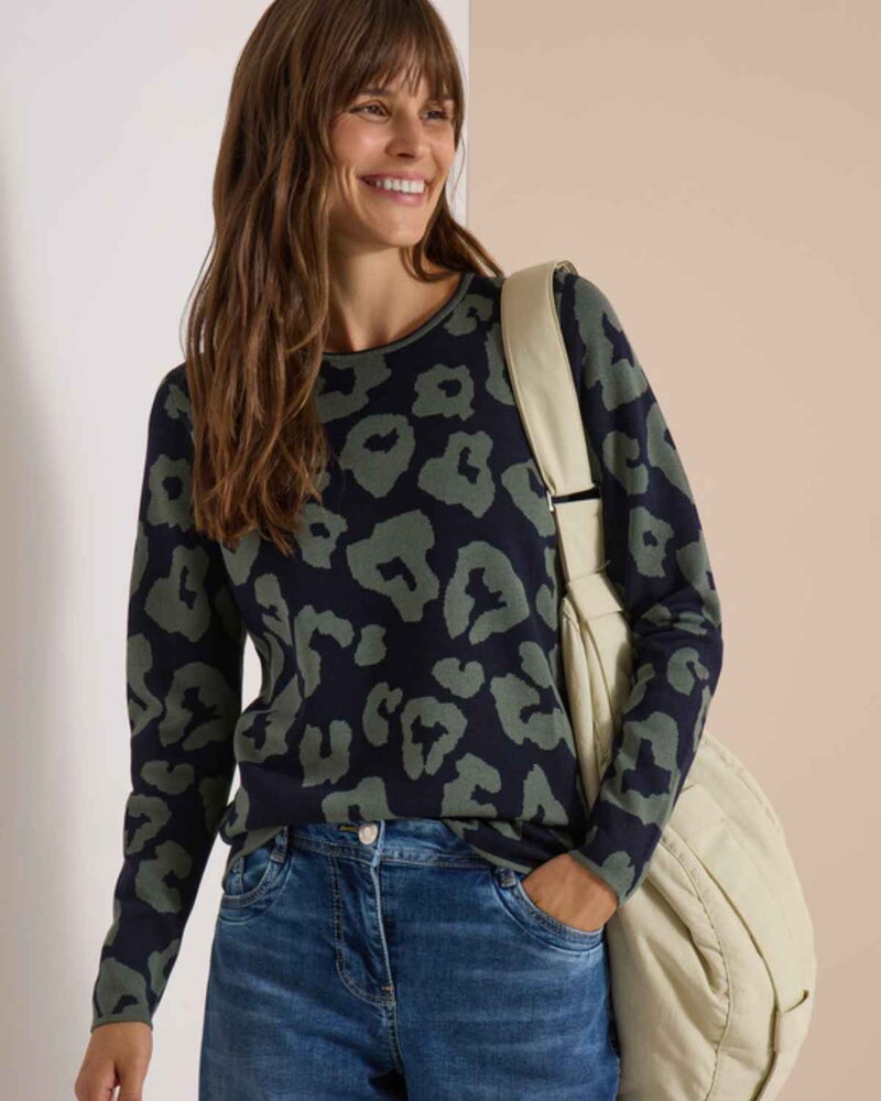 Alana Round-Neck Jumper Women Urban Dark Blue | Smilebutiken - Cecil