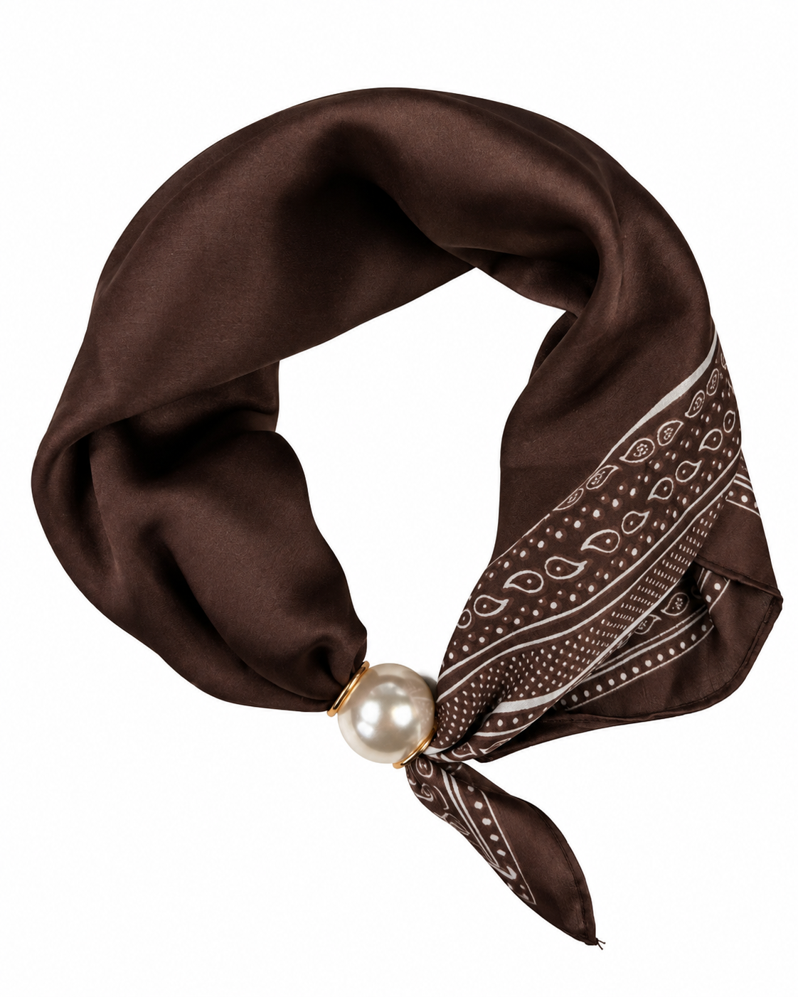 Alice Scarf med Magnetspänne Dam Brunmönstrad Brown | Smilebutiken - Caramelle Fashion