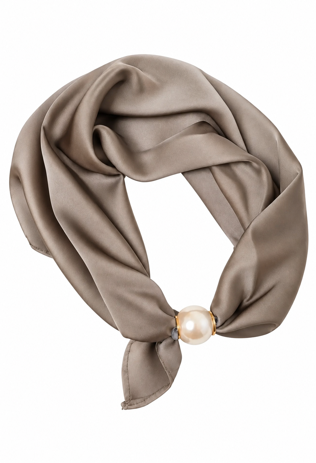 Alice Scarf med Magnetspänne Dam Gråbeige Taupe | Smilebutiken - Caramelle Fashion