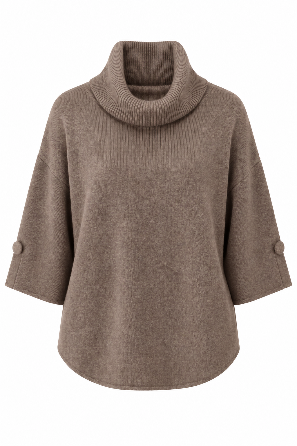 Alicia Finstickad Polotröja Dam Gråbeige Taupe | Smilebutiken - Caramelle Fashion