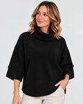 Alicia Finstickad Polotröja Dam Svart Black | Smilebutiken - Caramelle Fashion
