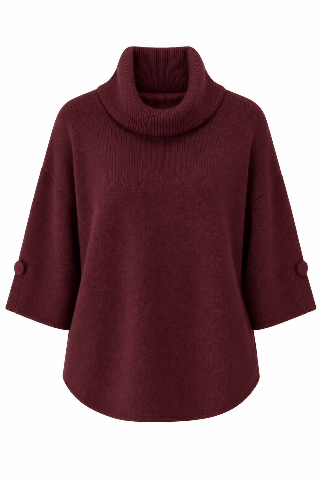 Alicia Finstickad Polotröja Dam Vinröd Bordo | Smilebutiken - Caramelle Fashion