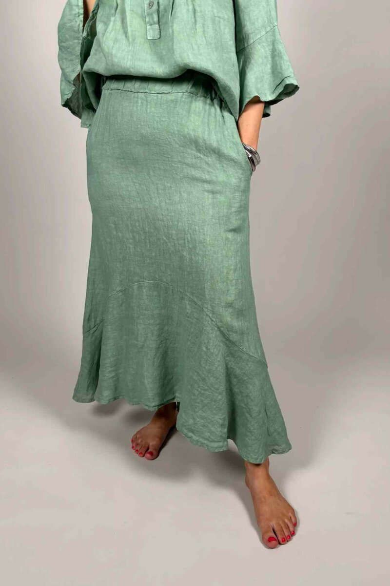 Amanda Linnekjol Dam Light Green | Smilebutiken - Camicia