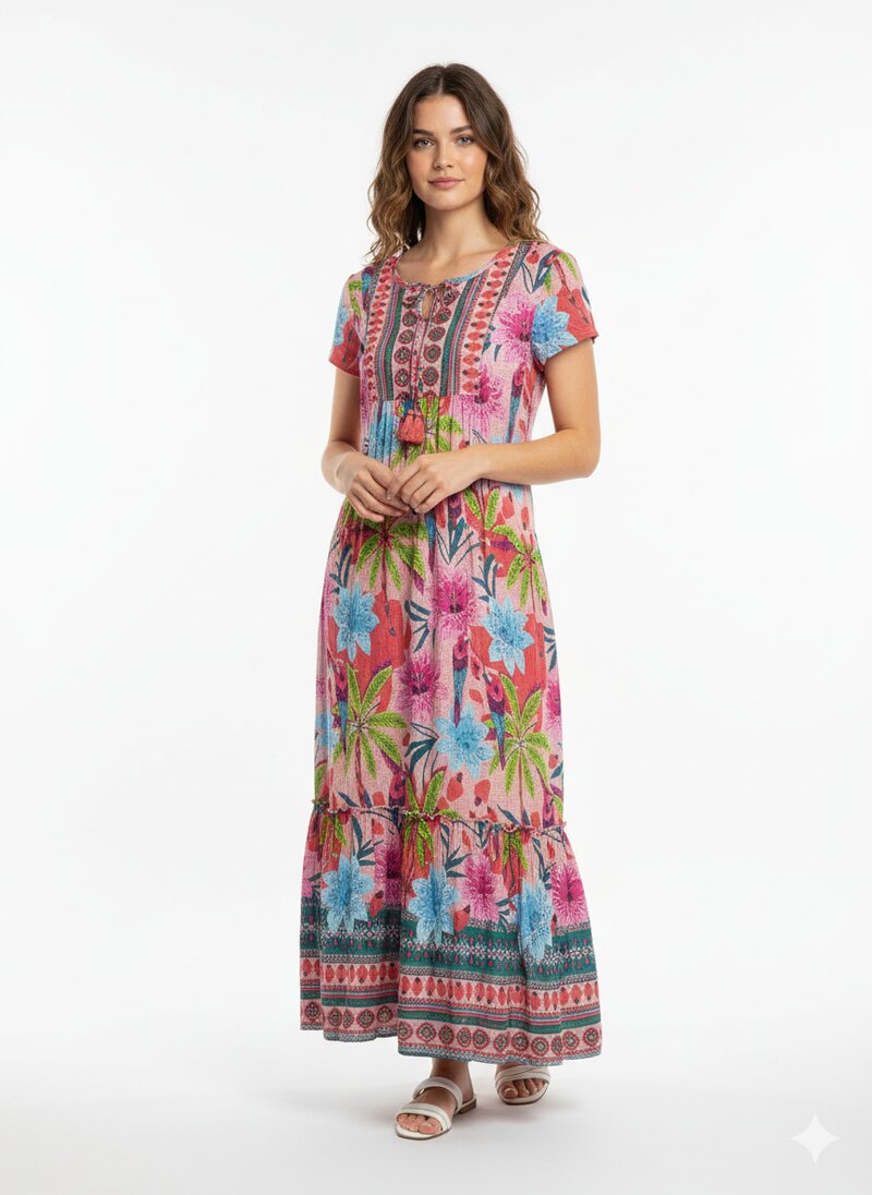 Amora Maxi Dress 1 Women Palm Parrot One Summer | Smilebutiken