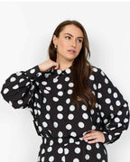 Anaya 2 Shirt Blouse Women Black Combi | Smilebutiken - Wasabiconcept