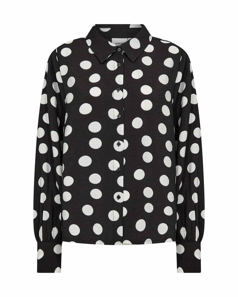 Anaya 2 Shirt Blouse Women Black Combi | Smilebutiken - Wasabiconcept