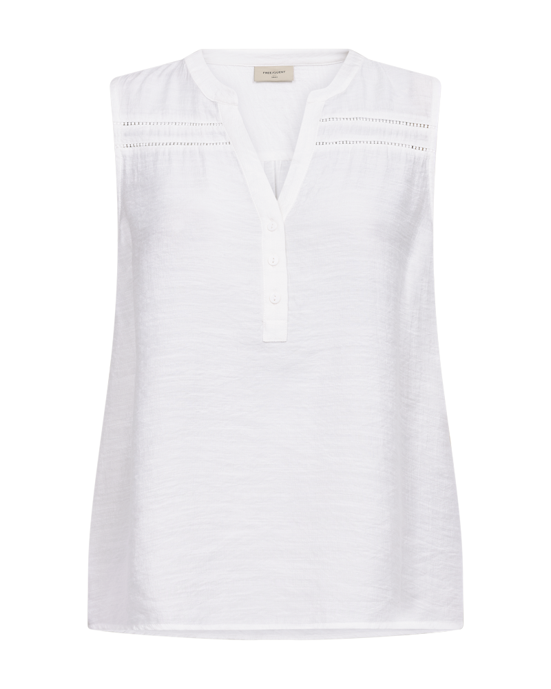 Andrea Sleeveless Blouse Ladies Brilliant White | Smilebutiken - Freequent