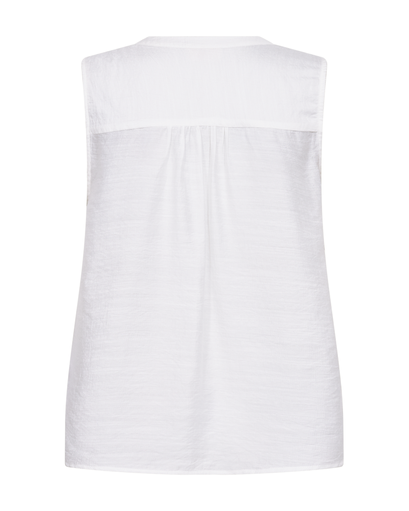 Andrea Sleeveless Blouse Ladies Brilliant White | Smilebutiken - Freequent
