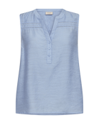 Andrea Sleeveless Blouse Women Chambray Blue | Smilebutiken - Freequent
