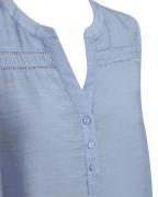 Andrea Sleeveless Blouse Women Chambray Blue | Smilebutiken - Freequent