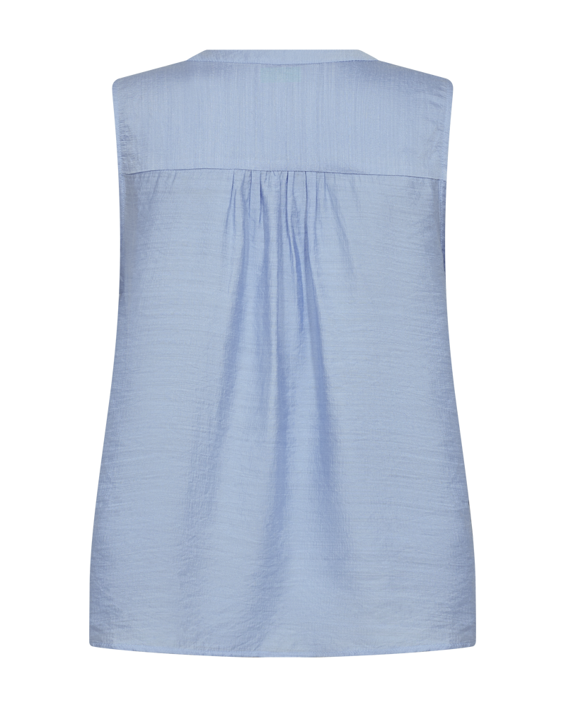 Andrea Sleeveless Blouse Women Chambray Blue | Smilebutiken - Freequent