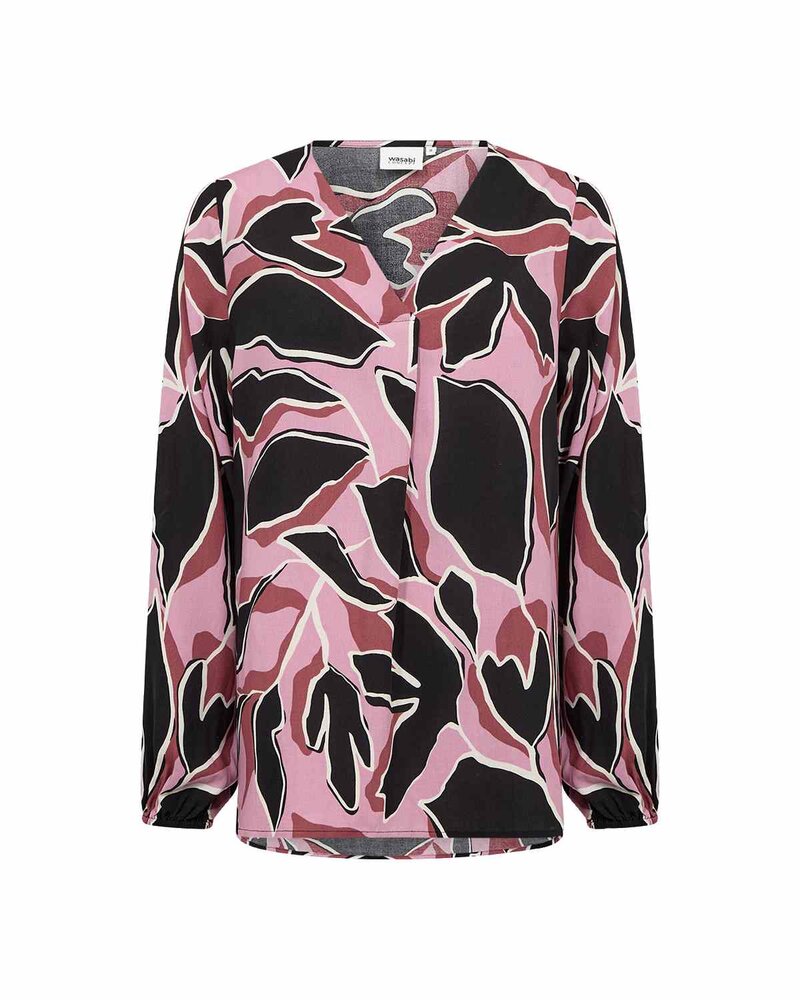 Athalia 2 V-neck Blouse Women Mauve Orchid Combi | Smilebutiken - Wasabiconcept