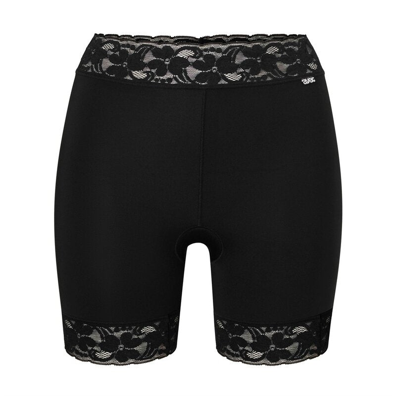 Long Leg Knickers With Lace 1-Pack Microfiber Women Black Avet