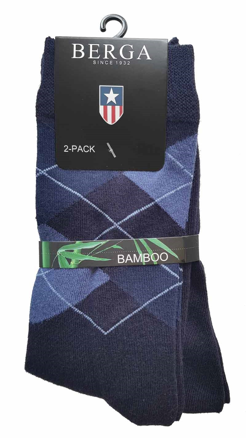 Bamboo Socks 2-pack Patterned Men Navy - Bamboo