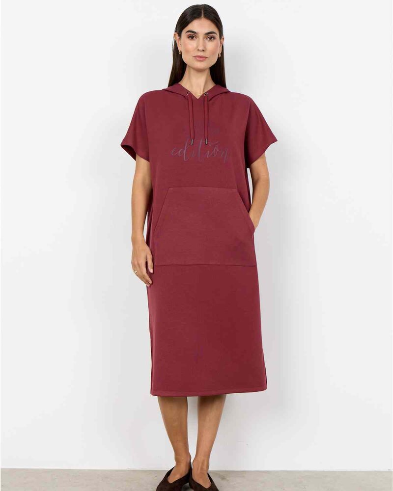 Banu 319 Sweatshirt Dress Women Oxblood Red | Smilebutiken - Soyaconcept