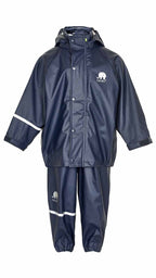 Basic Rainwear Set Dark Navy Ofodrat regnset Barn Celavi