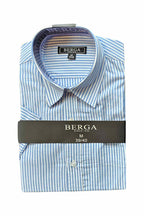 Berga Kortärmad Skjorta Herr Blue White Wänerstedt