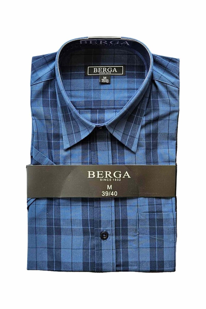 Berga Kortärmad Skjorta Herr Dark Blue Wänerstedt
