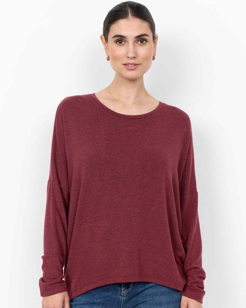 Biara Jumper Women Oxblood Red Melange | Smilebutiken - Soyaconcept