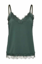 Bicco Lace Linen Top Women Dark Forest | Smilebutiken - Freequent