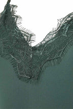 Bicco Lace Linen Top Women Dark Forest | Smilebutiken - Freequent
