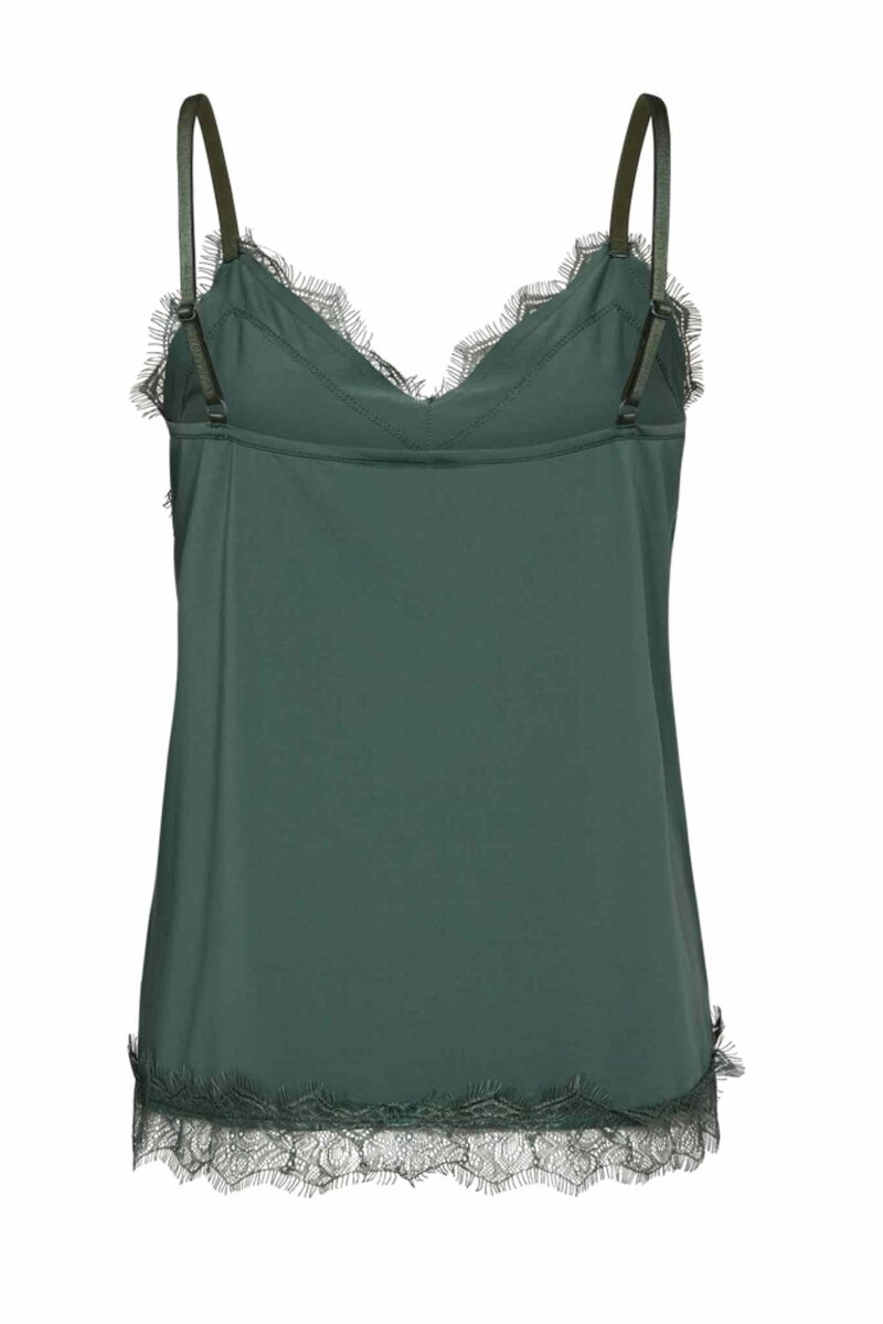 Bicco Lace Linen Top Women Dark Forest | Smilebutiken - Freequent