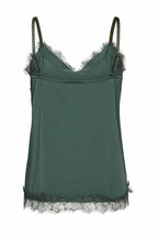 Bicco Lace Linen Top Women Dark Forest | Smilebutiken - Freequent