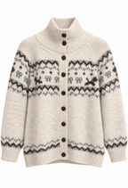 Bonnie Stickad Kofta Dam OffWhite Stone | Smilebutiken - Caramelle Fashion