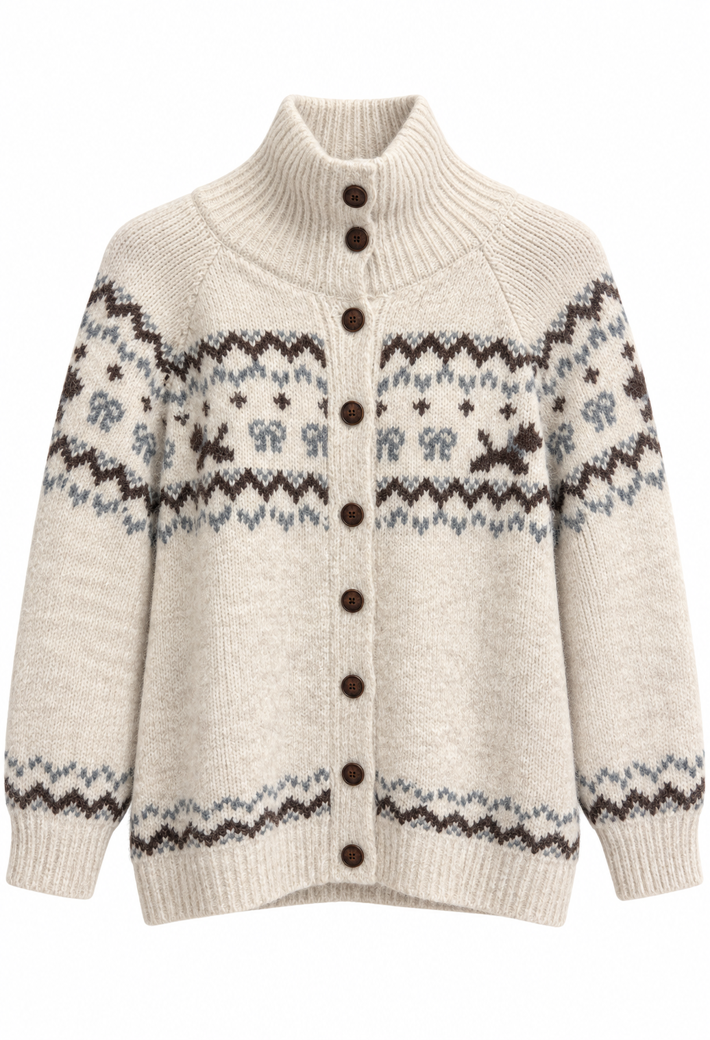 Bonnie Stickad Kofta Dam OffWhite Stone | Smilebutiken - Caramelle Fashion