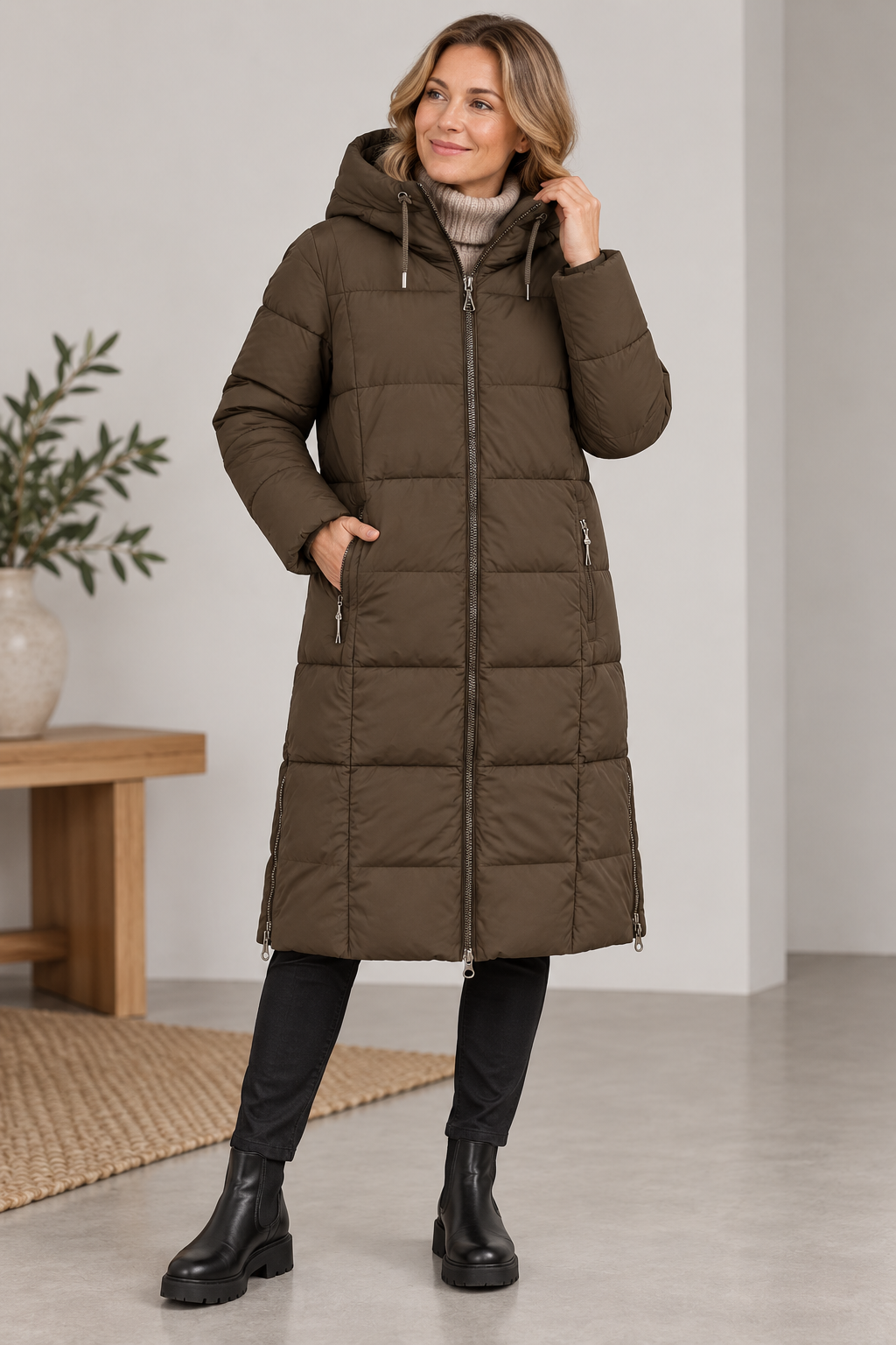 Breeze Vinterkappa Dam Brun Slate Black | Smilebutiken - Kopenhaken