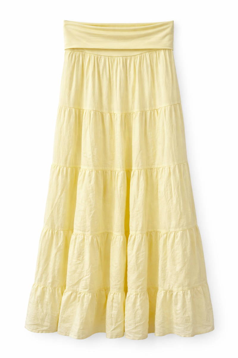 Bristol Ruffled Skirt Women Light Yellow Chica London | Smilebutiken - Caramelle Fashion
