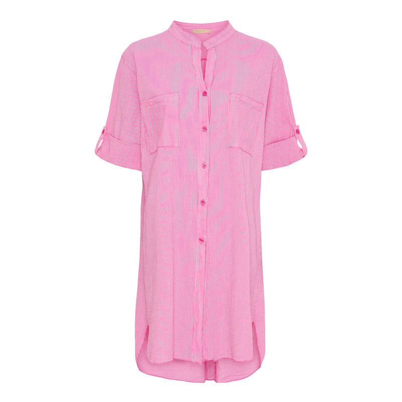 Bugatti Long Shirt Women Fuchsia Stripe Marta du Chateau | Smilebutiken - Marta du Chateau